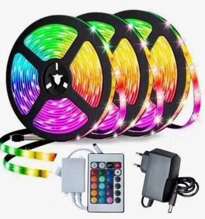 Imagem de Fita Led Ley 2102 Colorida 3m 16 Cores - Controle + Fonte 2.4V (3m  RGB - Colorido