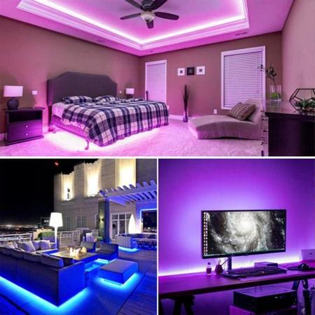 Fita Led Rgb 5050 5m + Sensor e Controle Colorida Decoração - Varias Cores  Iluminação Mesa Quarto Sala Gamer Rolo de Fita - Mixxstorerp - Fita de LED  - Magazine Luiza