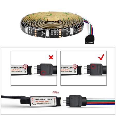 Imagem de Fita LED USB 5V 5050 Branco Quente 150 LED Black Silicone 3 metros + Controle Dimmer