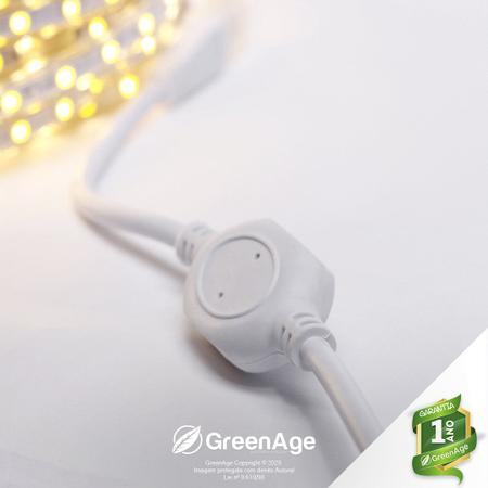 Imagem de Fita Mangueira Led 5050 Branco Quente 220v 17m + Adaptador