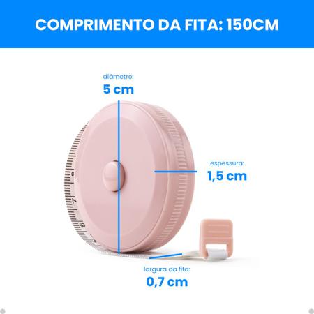 Imagem de Fita Métrica Corporal Costura 150cm Automática Fofa 3 Und.