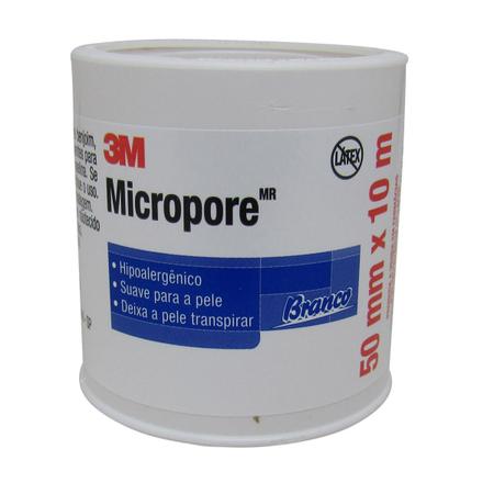 Imagem de Fita Micropore 50mm x 10m Hipoalergênica Branca 3M