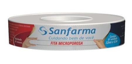 Fita Microporosa 12mm X 4,5m Sanfarma Imagem de Fita Microporosa 12mm X 4,5m Sanfarma
