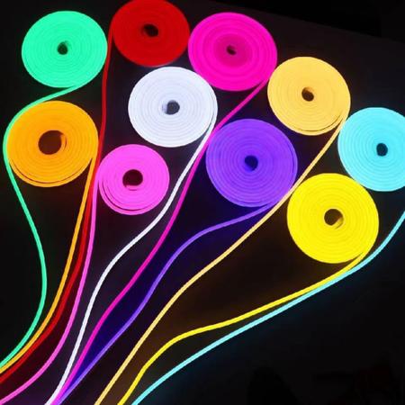 Imagem de Fita Neon Led Alto Brilho 5m Flexível Prova Dágua 12v 11 Cores