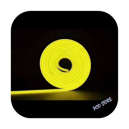Imagem de Fita Neon Led Alto Brilho 5m Flexível Prova Dágua 12v Amarelo Limão