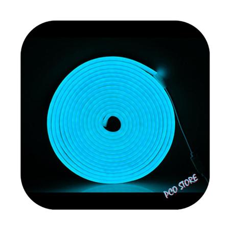 Imagem de Fita Neon Led Alto Brilho 5m Flexível Prova Dágua 12v Azul Gelo