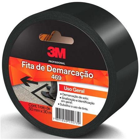 Imagem de Fita para Demarcaçao de Solo Preta 50MM X 30M 469 3M
