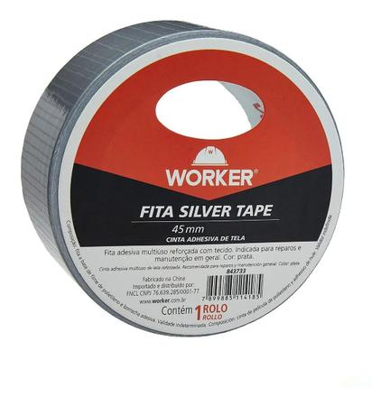 Imagem de Fita silver tape multiuso adesiva scotch 45mmx25m worker