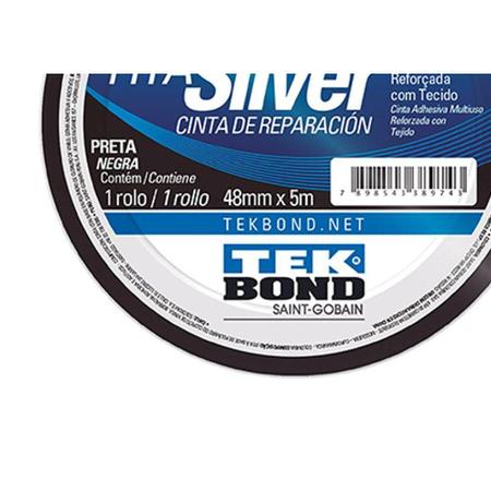 Imagem de Fita Silver Tape Tekbond Preta 48mmx05mt