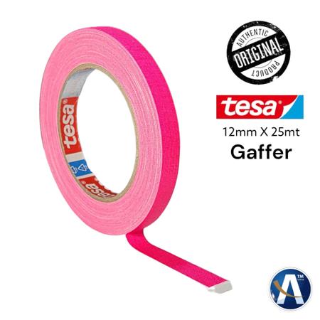 Imagem de Fita Tecido Gaffer Tape Tesa 12mm X 25m Rosa Fluorescente