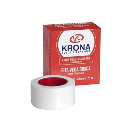 Fita vedarosca 18mm x 25m - Krona Imagem de Fita vedarosca 18mm x 25m