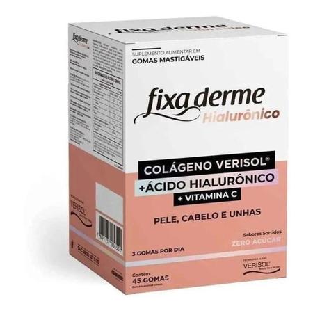 Imagem de Fixa derme Hialurônico Colágeno Verisol + Ácido Hialurônico - 45 Gomas - 196840
