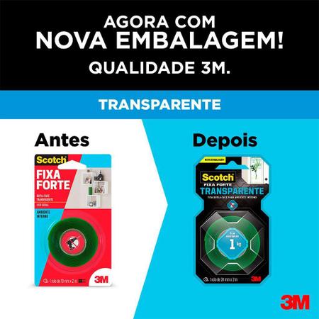 Imagem de Fixa Forte Transparente 24mmx2m 3M