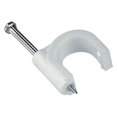 Fixador para Cabo Coaxial 10mm com Prego Aço 100pçs Bemfixa Imagem de Fixador para Cabo Coaxial 10mm com Prego Aço 100pçs Bemfixa