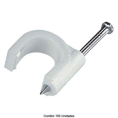 Fixador para Cabo Coaxial 10mm com Prego Aço 100pçs Bemfixa Imagem de Fixador para Cabo Coaxial 10mm com Prego Aço 100pçs Bemfixa