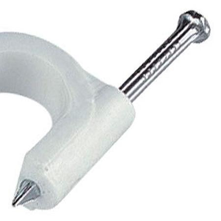 Fixador para Cabo Coaxial 10mm com Prego Aço 100pçs Bemfixa Imagem de Fixador para Cabo Coaxial 10mm com Prego Aço 100pçs Bemfixa