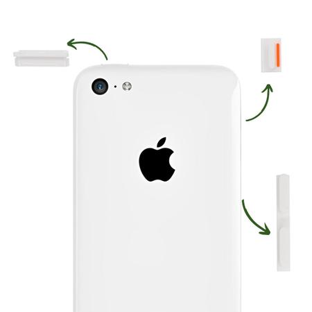 Imagem de Flex do botão power compatível com iPhone 5C branco