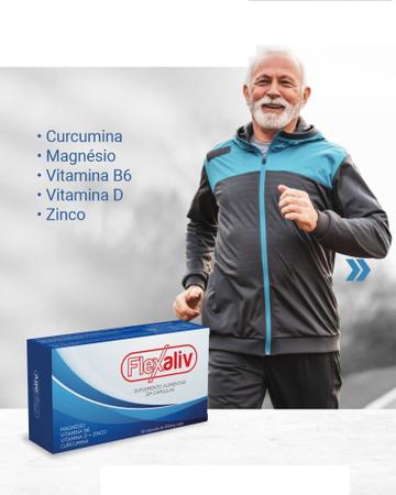 Imagem de Flexaliv Magnésio + Vit B6 + D + Zinco + Curcumina 500mg Blister C/ 30cps - A2f 7898638348440