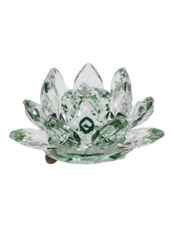 Imagem de Flor De Lótus - 12Cm - Verde Cristal De Vidro/Presente