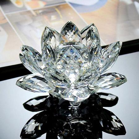 Imagem de Flor De Lótus Em Cristal Decorativa De Vidro Presente Decoração Lotus Lot