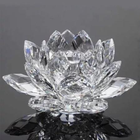 Imagem de Flor De Lótus Em Cristal Decorativa De Vidro Presente Decoração Lotus Lot