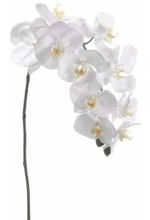Imagem de Flores Artificiais 2 Hastes De Orquídeas Grande Branca