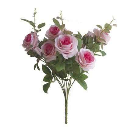 Flores Artificiais Buquê de Rosas Diana Pink Linha permanente Formosinha Imagem de Flores Artificiais Buquê de Rosas Diana Pink Linha permanente Formosinha