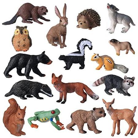 Flormoon Small Animal Figures para Crian as 16PCS Realista