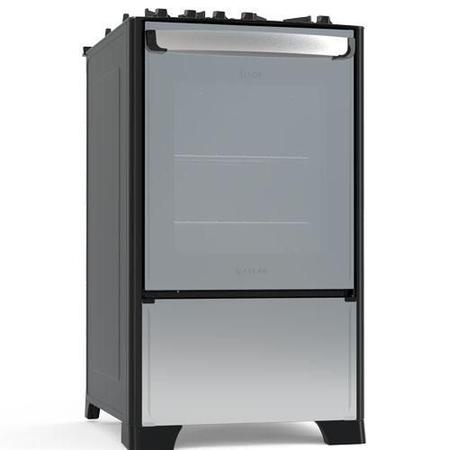 Imagem de Fogão 4 Bocas Atlas New U.Top Glass Style Preto com Mesa Mesa de Vidro e Acendimento Automático