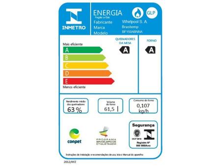 Imagem de Fogão 4 Bocas Brastemp Ative! BF150AB Grill Timer