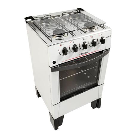 Imagem de Fogão 4 Bocas Mesa de Inox Sírius Plus com Acendimento Automático Braslar - Branco