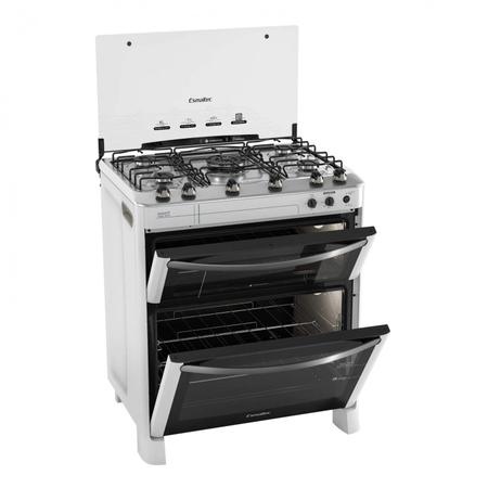 Imagem de Fogão 5 Bocas Acendimento Automático Duplo Forno Diamante Esmaltec 127V Branco