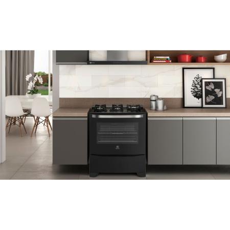 Imagem de Fogão 5 Bocas Electrolux Prata com Tripla Chama e Forno Easy to Clean (76USQ)