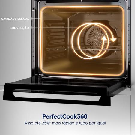 Imagem de Fogão 5 bocas Electrolux Preto Experience com Mesa de Vidro, PerfectCook360 e VaporBake (FE5CP)