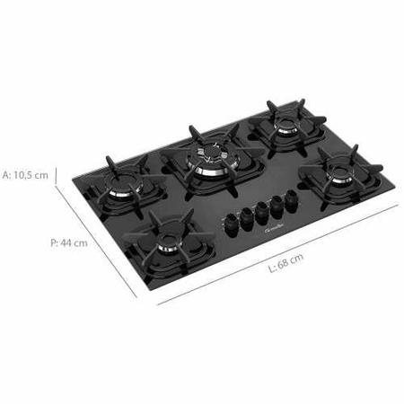 Imagem de Fogao 5b mueller mesa vidro tripla chama cooktop preto