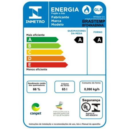 Imagem de Fogão Brastemp 4 bocas duplo forno Branco com botões removíveis - BFD4NAB