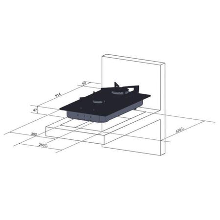 Imagem de Fogão Cooktop 2 Bocas Gás Mesa De Vidro Preto - FIT LINE Fischer