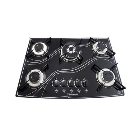 Imagem de Fogão Cooktop 5 Bocas Tripla Chama Safanelli