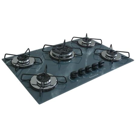 Imagem de Fogão Cooktop 5bocas Tripla Chama 127/220v Marmo Cinza