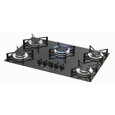 Imagem de Fogão Cooktop 5Q Gás Mesa Vidro - Preto Fischer