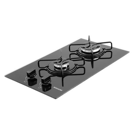 Imagem de Fogão Cooktop A Gás Suggar 2 Bocas Esmaltado Preto Bivolt