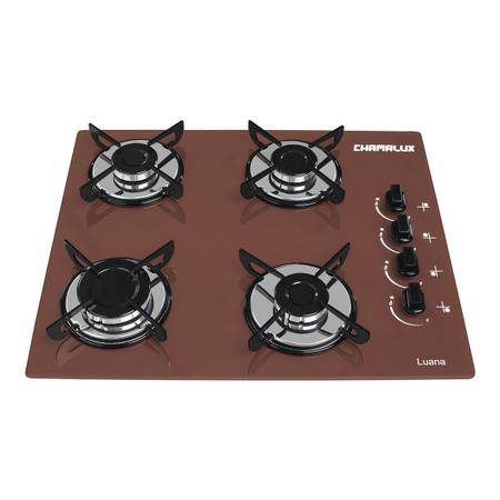 Imagem de FOGAO COOKTOP CHAMALUX 4BOCAS MARROM Gás natural