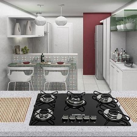 Imagem de FOGAO COOKTOP CHAMALUX 5BOCAS PRETO Gás natural