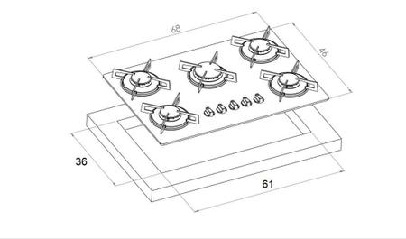 Imagem de Fogão Cooktop D&D 5 Bocas Branco A Gás