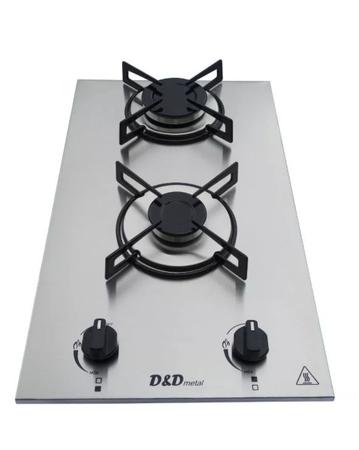 Imagem de Fogão Cooktop D&D A Gás 2 Bocas Com Tampo Inox