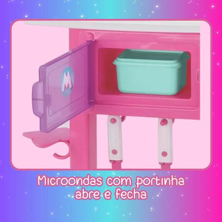Imagem de Fogão Cooktop De Brinquedo Completo Infantil Rosa Fogãozinho Com Microondas Brinquedos Magic Toys