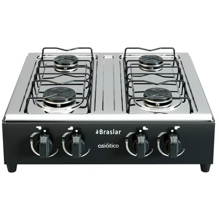 Imagem de Fogão Cooktop De Mesa Portátil A Gás 4 Bocas Braslar Bivolt