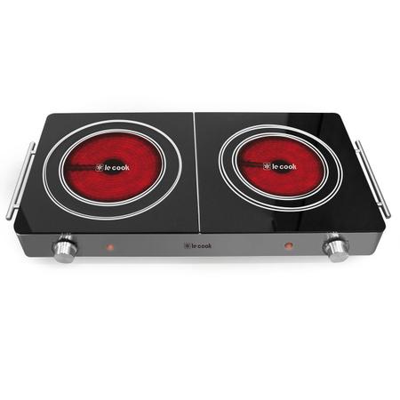 Imagem de Fogão Cooktop Elétrico 2 Bocas Vitroceramico Le Cook 110v ou 220v