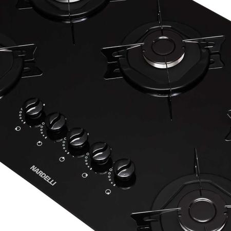 Imagem de Fogão Cooktop Elétrico 5 Bocas Mesa Em Vidro - Preto - Nardelli