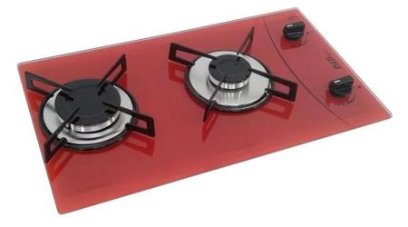 Imagem de Fogão cooktop Gás D&D 2 bocas vermelho - acendimento automático